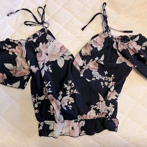Cold Shoulder Floral Top